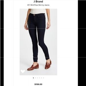 J Brand 811 Mid Rise Skinny Jeans size 25